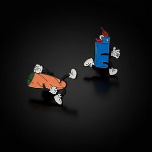 Cartoon Enamel Pin Set – Lighter & Joint Running Characters