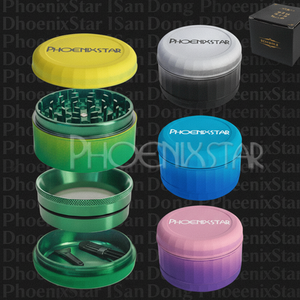 Compact Rubberized Gradient 4-Piece Grinder